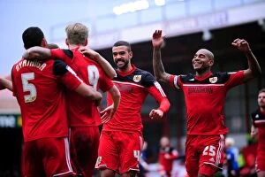 Images Dated 23rd February 2013: Bristol City's Jon Stead Scores and Celebrates with Team Mates Against Barnsley in Npower