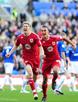 Images Dated 16th October 2010: Bristol City's Jon Stead Scores the Second Goal: Cardiff City vs