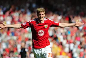 Bristol City V Nottingham Forest Prints: Bristol City's Jon Stead Scores Second Goal Against Nottingham Forest in Championship Match at Ashton Gate Stadium