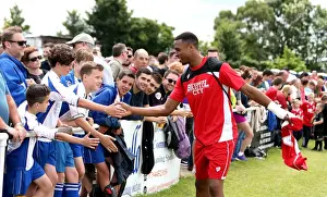 Bristol City's Jonathan Kodjia Celebrates with Fans after Pre-season Win over Hengrove Athletic