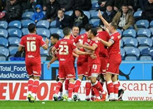 Images Dated 12th December 2015: Bristol City's Jonathan Kodjia Celebrates Goal Against Huddersfield Town