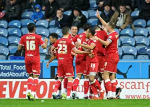 Yorkshire Prints: Bristol City's Jonathan Kodjia Celebrates Goal Against Huddersfield Town
