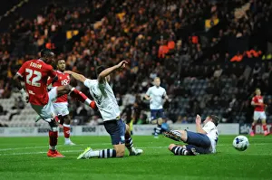 Preston North End V Bristol City Prints: Bristol City's Jonathan Kodjia Goes for Glory Against Preston North End