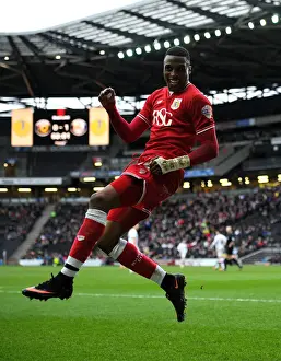 Framed Print : Bristol City's Jonathan Kodjia Scores Brace against Milton Keynes Dons, 2016 Framed Print : Bristol City's Jonathan Kodjia Scores Brace against Milton Keynes Dons, 2016