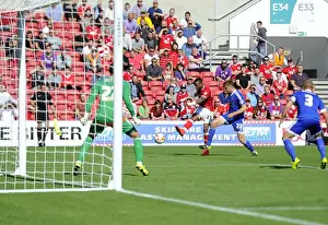 Bristol City V Brentford Prints: Bristol City's Jonathan Kodjia Scores Against Brentford in Sky Bet Championship Match
