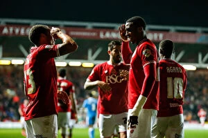 Images Dated 3rd November 2015: Bristol City's Jonathan Kodjia Scores Dramatic Half-Time Goal Against Wolves
