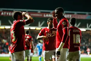 Framed Print : Bristol City's Jonathan Kodjia Scores Dramatic Half-Time Goal Against Wolves Framed Print : Bristol City's Jonathan Kodjia Scores Dramatic Half-Time Goal Against Wolves