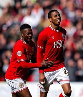 Images Dated 30th April 2016: Bristol City's Jonathan Kodjia Scores Third Goal Against Huddersfield Town, 30-04-2016