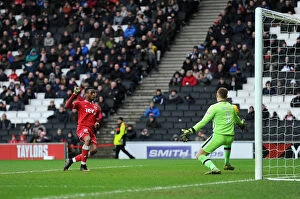 Images Dated 20th February 2016: Bristol City's Jonathan Kodjia Scores Opening Goal Against Milton Keynes Dons in 2016 Sky Bet