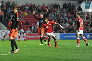 Bristol City V Fulham Prints: Bristol City's Jonathan Kodjia Scores the Winning Goal Against Fulham in Sky Bet Championship Match