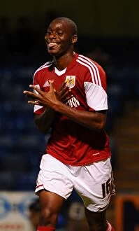 Images Dated 6th August 2013: Bristol City's Jordan Wynter Scores Second Goal vs. Gillingham in Capital One Cup