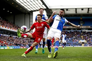 Blackburn Rovers V Bristol City Prints: Bristol City's Josh Brownhill vs Blackburn Rovers Derrick Williams Clash at Ewood Park