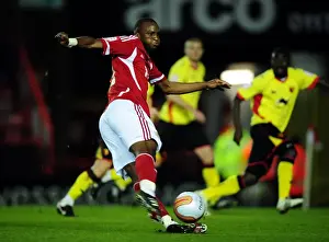 Bristol City V Watford Prints: Bristol City's Kalifa Cisse Botches Kick Against Watford (2012)