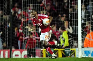 Bristol City V Leicester City Prints: Bristol City's Kalifa Cisse Celebrates Goal Against Leicester City