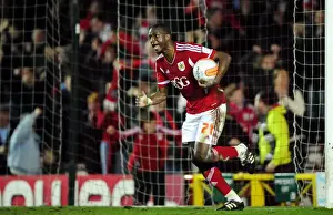 Bristol City V Leicester City Prints: Bristol City's Kalifa Cisse Celebrates Goal Against Leicester City