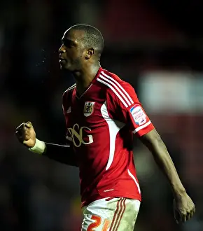 Bristol City V Leicester City Prints: Bristol City's Kalifa Cisse Celebrates Victory Over Leicester City at Ashton Gate Stadium