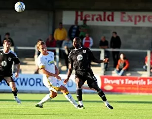 Images Dated 21st July 2010: Bristol Citys Kalifa Cisse clears the ball
