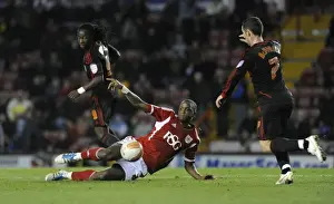 Bristol City V Middlesbrough Prints: Bristol City's Kalifa Cisse Falls During Bristol City v Middlesbrough Match