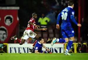 Bristol City V Leicester City Prints: Bristol City's Kalifa Cisse Scores the Game-Winning Goal Against Leicester City at Ashton Gate Stadium