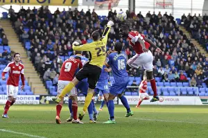 Bristol City's Karleigh Osborne Battles Joe Anyon for the Ball in Shrewsbury Town vs. Bristol City Football Match, Sky Bet League One