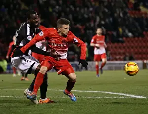 Barclays Prints: Bristol City's Karleigh Osborne Blocks Leyton Orient's Dean Cox from Goal in Sky Bet League One Clash