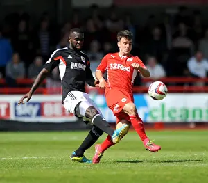 Crawley Town V Bristol City Prints: Bristol City's Karleigh Osborne Clears Under Pressure in Sky Bet League One Clash vs Crawley Town
