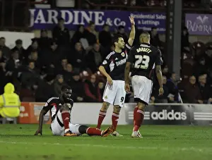 Brentford V Bristol City Prints: Bristol City's Karleigh Osborne Scores and Suffers Injury vs. Brentford (January 2014)