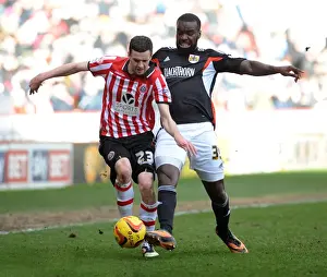 Sheffield United V Bristol City Prints: Bristol City's Karleigh Osborne vs Sheffield United's Jamie Murphy - Intense Battle for Possession in Sky Bet