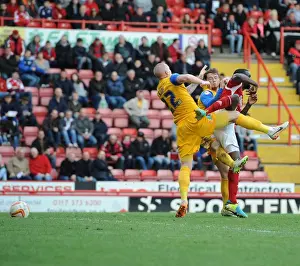Bristol City V Preston North End Prints: Bristol City's Karleigh Osborne's Shot Saved by Preston North End's Declan Rudd in Sky Bet League One Clash