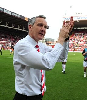 Bristol City v Derby County Collection: Bristol City's Keith Millen Appreciates Fans Support After Derby County Match, April 2010