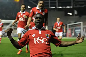 Swindon Prints: Bristol City's Kieran Agard Celebrates Goal Against Swindon Town