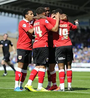 Chesterfield V Bristol City Prints: Bristol City's Kieran Agard Celebrates Goal with Team Mates (Chesterfield v Bristol City)