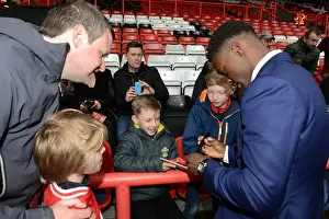 Bristol City V Sheffield Wednesday Prints: Bristol City's Kieran Agard Connects with Fans: Autograph Signing Session at Ashton Gate Stadium