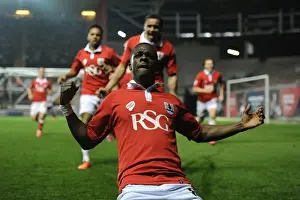 Swindon Prints: Bristol City's Kieran Agard Euphoria: Goal Celebration vs Swindon Town
