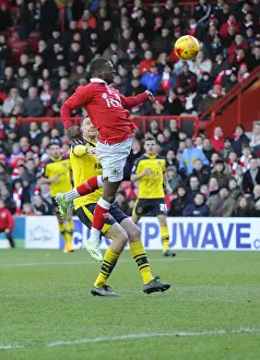 Framed Print : Bristol City's Kieran Agard Misses Wide vs Fleetwood Town (01-02-2015) Framed Print : Bristol City's Kieran Agard Misses Wide vs Fleetwood Town (01-02-2015)