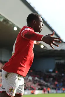 Bristol City V Hull City Prints: Bristol City's Kieran Agard Scores and Celebrates Against Hull City in Sky Bet Championship Match