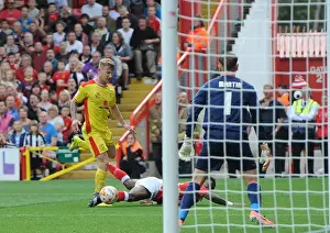 Bristol City's Kieran Agard Scores Contested Penalty Against Milton Keynes Dons