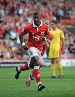 Bristol City's Kieran Agard Scores Against MK Dons in Sky Bet League One, 2014