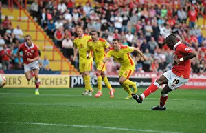 Bristol City's Kieran Agard Scores Penalty Against MK Dons in Sky Bet League One Action