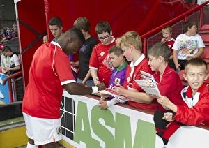 Images Dated 13th September 2014: Bristol City's Kieran Agard Signing Autographs at Ashton Gate, Bristol City v Doncaster Rovers