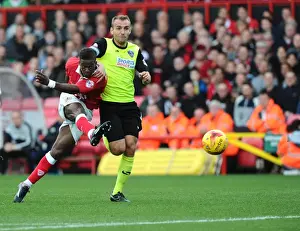 Bristol City's Kieran Agard Thwarted by Oldham Athletic's Paul Rachubka