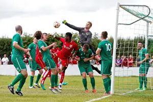 Bristol City's Kieran Agard Thwarts by Hengrove Athletic's Keeper: Pre-Season Clash