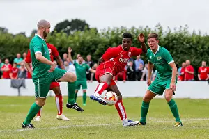Bristol City's Kieran Agard Tries to Score in Pre-Season Community Match vs Hengrove Athletic