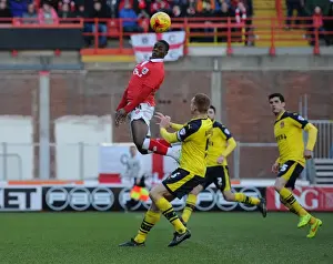 Bristol City's Kieran Agard Wins Header: Sky Bet League One Clash vs Fleetwood Town (01/02/2015)