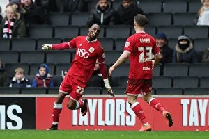 Images Dated 20th February 2016: Bristol City's Kodjia and Bryan Celebrate Goal Against Milton Keynes Dons, 2016