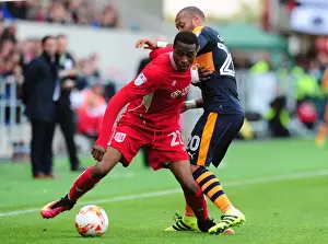 Bristol City's Kodjia Slips Past Newcastle's Gouffran in 2016 Championship Clash