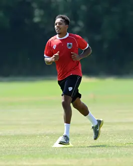 Framed Print : Bristol City's Korey Smith in Intense Focus During Training (July 2, 2014)
