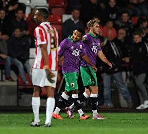 Images Dated 8th October 2014: Bristol City's Korey Smith Scores Double: Cheltenham Town vs