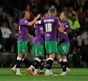 Images Dated 8th October 2014: Bristol City's Korey Smith Scores Dramatic Winning Goal vs. Cheltenham Town