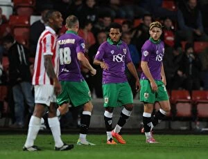 Images Dated 8th October 2014: Bristol City's Korey Smith Scores the Game-Winning Goal in Johnstone's Paint Trophy Match against